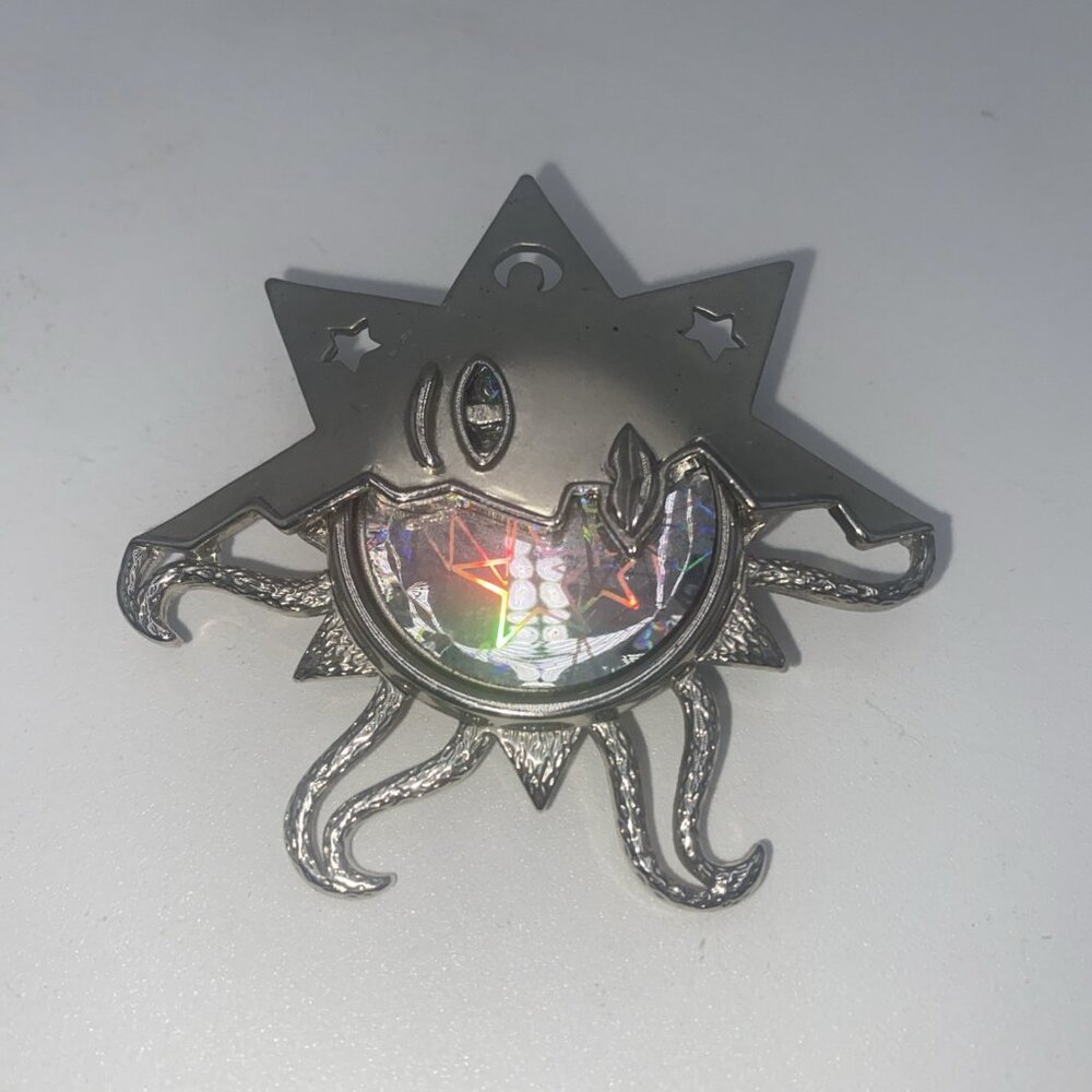 Vintage JJ Jonette Silver Tone Sun Moon Star Brooch Pin - Picture 2 of 5